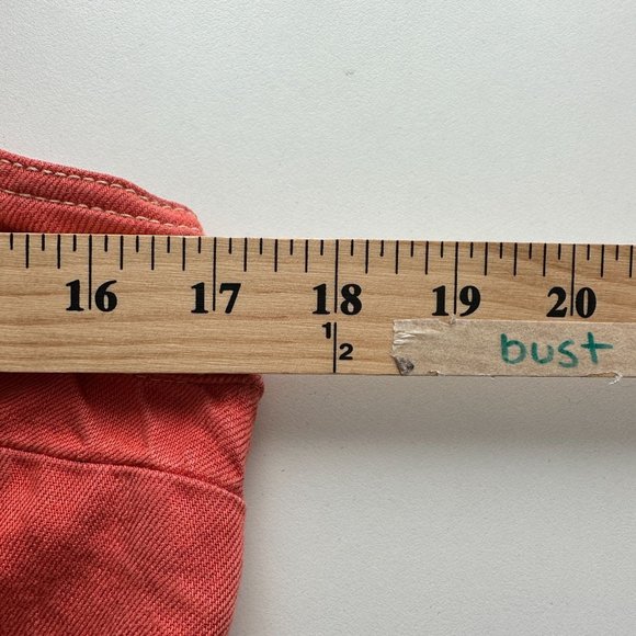 Maeve Anthropologie Blouse Women 4 Orange Tank Linen Denim Fitted Tie - Picture 5 of 10